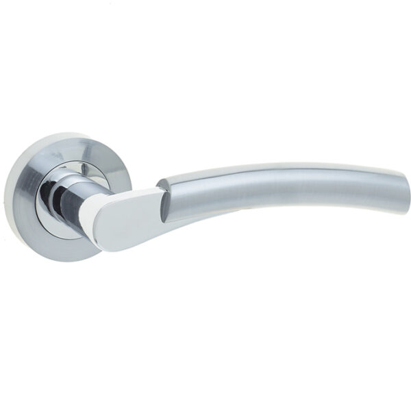 Capri Door Handle on Rose Polished Chrome/Satin Chrome