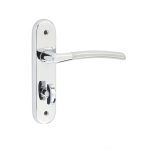 Lorenzo Kontrax Suite Door Handle on Bathroom Plate Polished Chrome/Satin Chrome