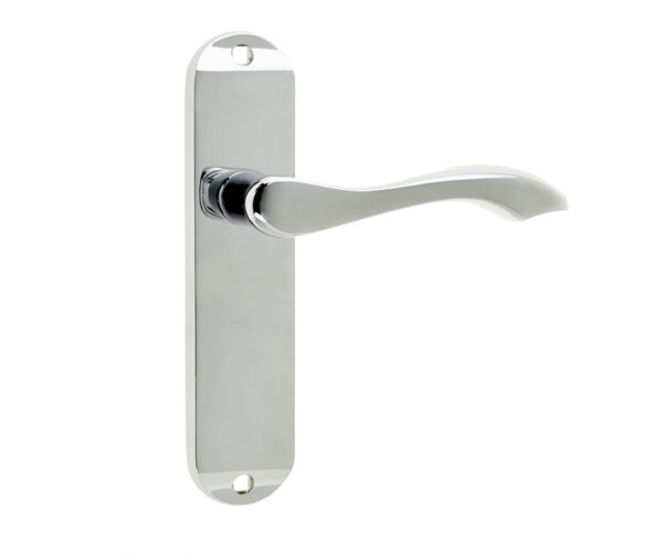 Frelan Broadway Suite Door Handle on Latchplate Polished Chrome
