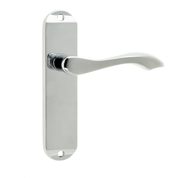 Broadway Suite Door Handle on Latchplate Polished Chrome