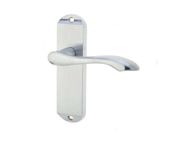 Frelan Broadway Suite Door Handle on Latchplate Satin Chrome