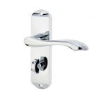 Broadway Suite Door Handle on Bathroom Plate Polished Chrome