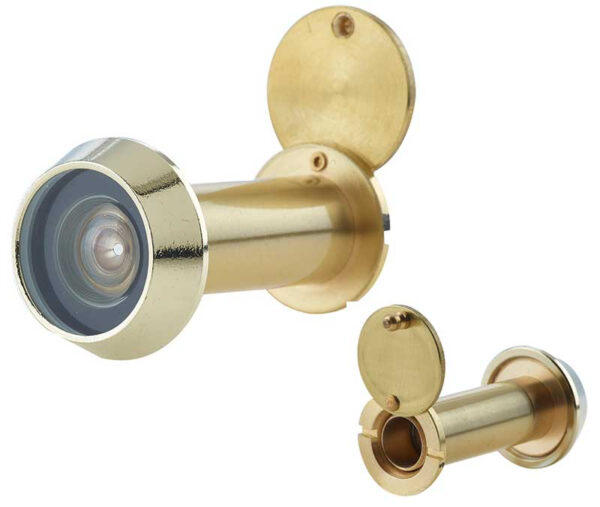 Frelan Jedo 180 Degree Door Viewers to Fit 35-55mm Doors FD30/60 C/W Intumescent Polished Brass