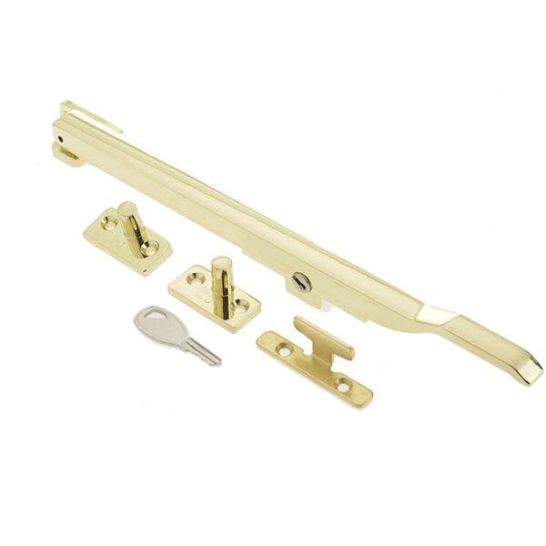 Modern Lockable Casement Stays 250mm Polished Brass