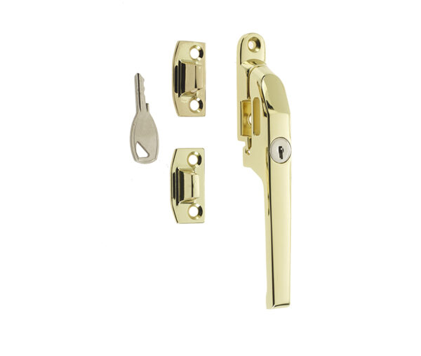 Frelan Jedo Modern Lockable Casement Fasteners 124mm Polished Brass