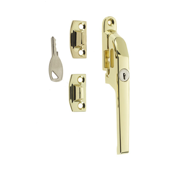 Jedo Modern Lockable Casement Fasteners 124mm Polished Brass