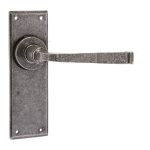 Valley Forge Door Handle on Latchplate Pewter
