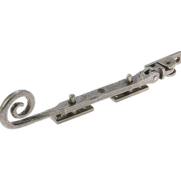 Valley Forge Curly Tail Casement Stays 203x15x6mm Pewter