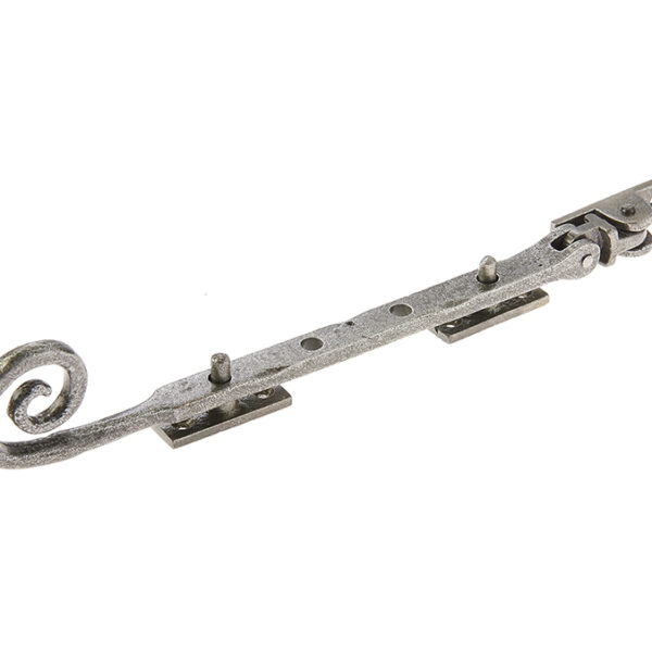 Valley Forge Curly Tail Casement Stays 245x15x6mm Pewter