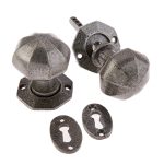 Octagonal Mortice Door Knob Pewter