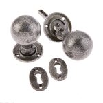 Round Mortice Door Knob Pewter