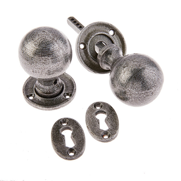 Round Mortice Door Knob Pewter