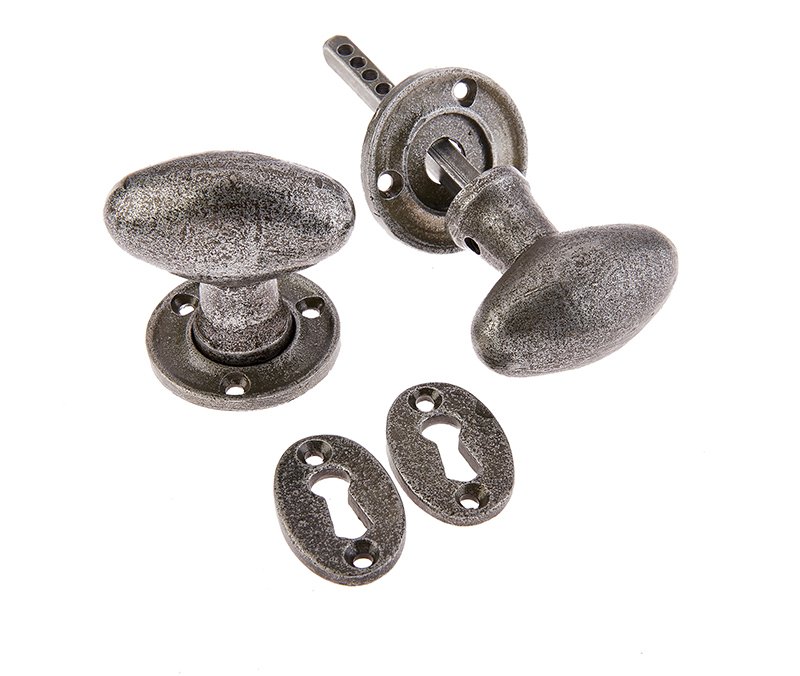 vf5.jpg Frelan Oval Mortice Door Knob Pewter - Image 1