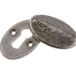 Valley Forge Oval Covered Escutcheon 50x31x9mm Pewter