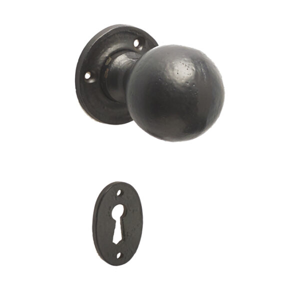 Round Mortice Door Knob Black