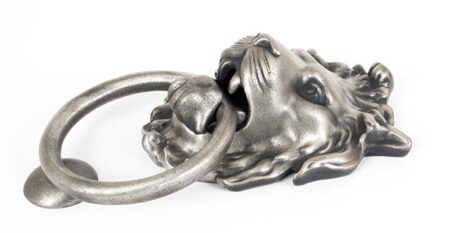 Antique Pewter Lion Head Door Knocker | 33019 - Image 3