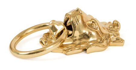 Polished Brass Lion Head Door Knocker | 33020 - Image 3