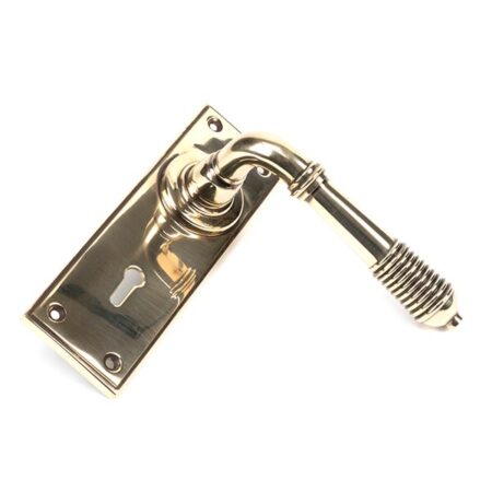 Aged Brass Reeded Lever Lock Set | 33040 - Image 3