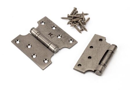 Pewter 4" x 2" x 4" Parliament Hinge (pair) ss | 33044 - Image 3