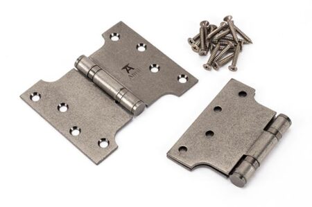 Pewter 4" x 3" x 5" Parliament Hinge (pair) ss | 33046 - Image 3