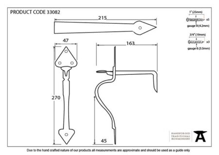 From the Anvil Pewter Tuscan Thumblatch - Pewter Patina - Image 2