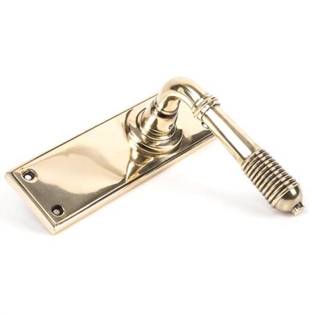 Aged Brass Reeded Lever Latch Set | 33083 - Image 3