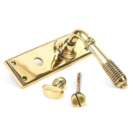 Aged Brass Reeded Lever Bathroom Set | 33084 - Image 4