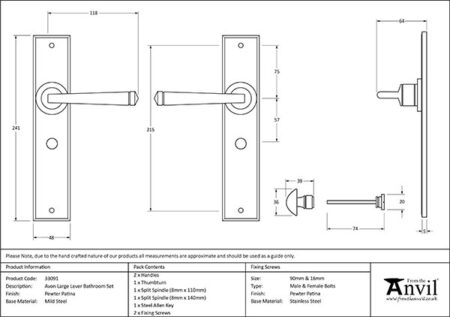 Pewter Large Avon Lever Bathroom Set | 33091 - Image 2