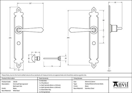 Black Cromwell Lever Bathroom Set | 33118 - Image 2