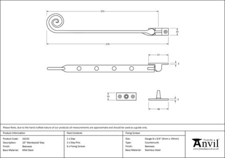 Beeswax 10" Monkeytail Stay | 33143 - Image 2