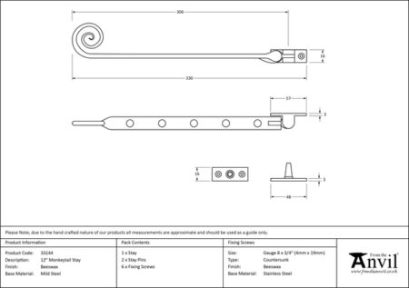 Beeswax 12" Monkeytail Stay | 33144 - Image 2