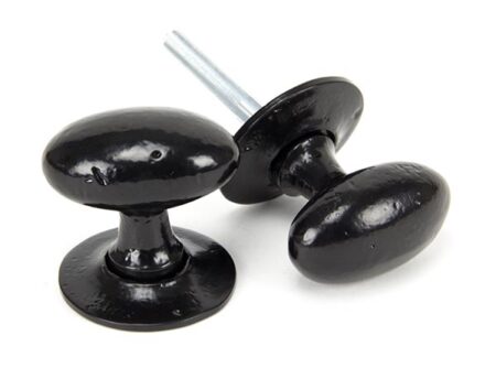 Black Oval Mortice/Rim Knob Set | 33251 - Image 3