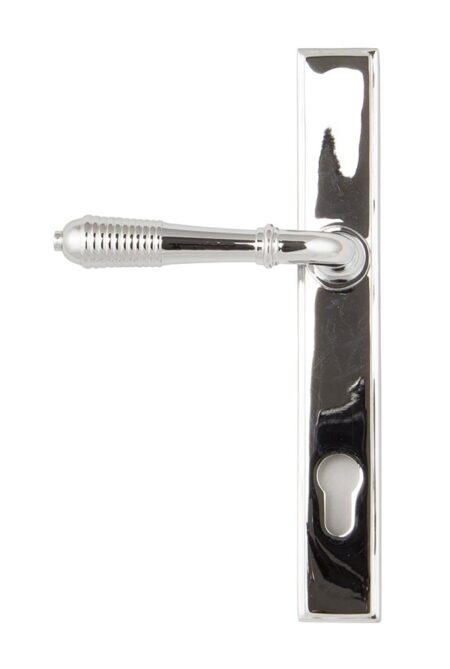 Polished Chrome Reeded Slimline Lever Espag. Lock Set | 33305 - Image 3