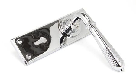 Polished Chrome Reeded Lever Lock Set | 33306 - Image 3