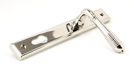 Polished Nickel Reeded Slimline Lever Espag. Lock Set | 33316 - Image 4