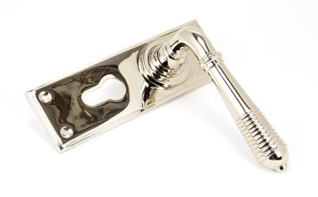 Polished Nickel Reeded Lever Euro Lock Set | 33327 - Image 3