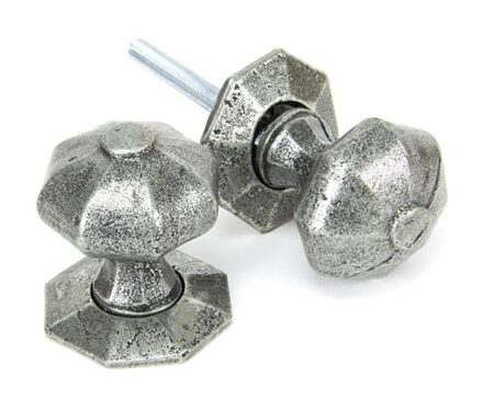 Pewter Octagonal Mortice/Rim Knob Set | 33643 - Image 3