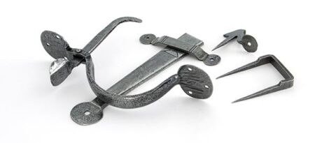 From the Anvil Pewter Medium Bean Thumblatch - Pewter Patina - Image 3