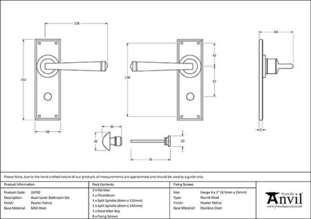 Pewter Avon Lever Bathroom Set | 33702 - Image 2