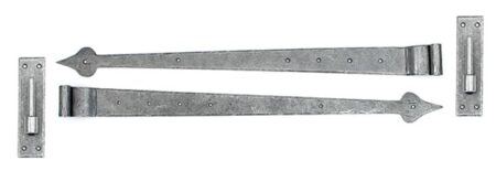 Pewter 35" Hook & Band Hinge - Cranked (pair) | 33741 - Image 3