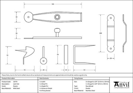 Pewter Latch Set | 33779 - Image 2