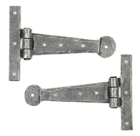 Pewter 6" Penny End T Hinge (pair) | 33788 - Image 3