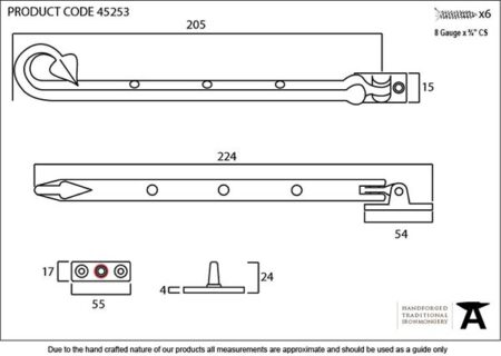 Pewter 8" Shropshire Window Stay | 45253 - Image 2