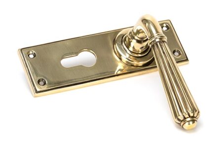 Aged Brass Hinton Lever Euro Lock Set | 45313 - Image 3