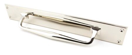 Polished Nickel 425mm Art Deco Pull Handle on Backplate | 45376 - Image 3