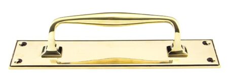 Aged Brass 300mm Art Deco Pull Handle on Backplate | 45379 - Image 3