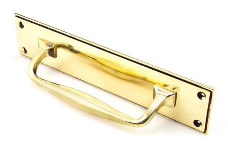 Aged Brass 300mm Art Deco Pull Handle on Backplate | 45379 - Image 4