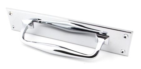 Polished Chrome 300mm Art Deco Pull Handle on Backplate | 45380 - Image 3