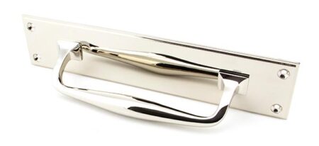 Polished Nickel 300mm Art Deco Pull Handle on Backplate | 45381 - Image 3