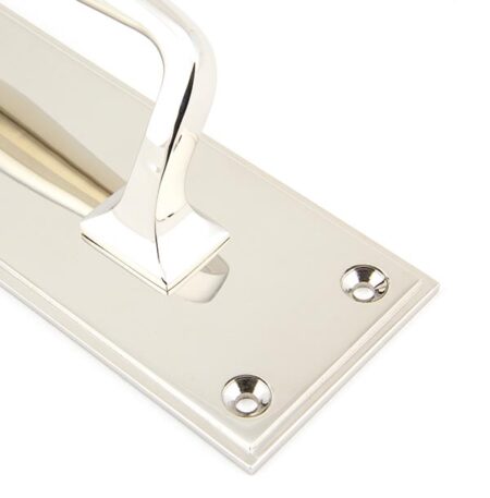 Polished Nickel 300mm Art Deco Pull Handle on Backplate | 45381 - Image 4